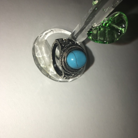 Nice vintage ring silver plated , blue stone - Picture 3 of 3